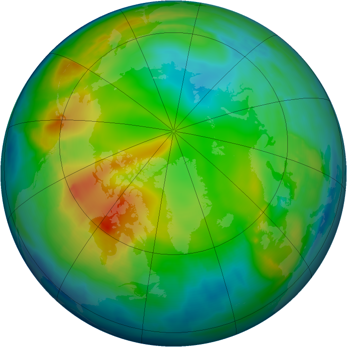 Arctic ozone map for 29 November 2009